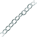 Silver overlay over copper beading and extender chain with polished oval links displayed for wholesale jewelry manufacturing and bulk production applications