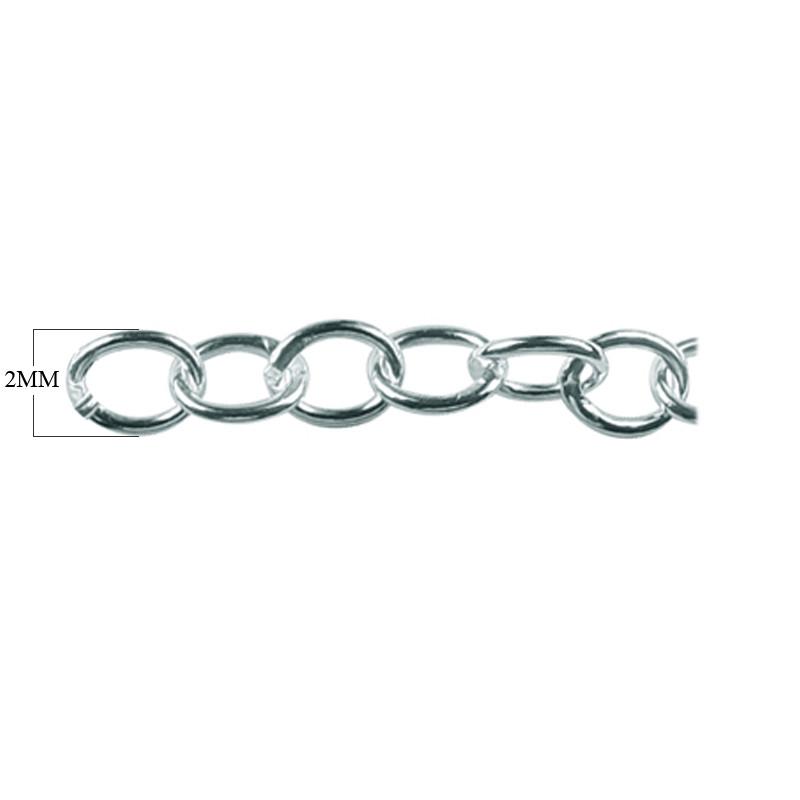 CHSF-231-2MM Silver Overlay Beading & Extender Chain Beads Bali Designs Inc 