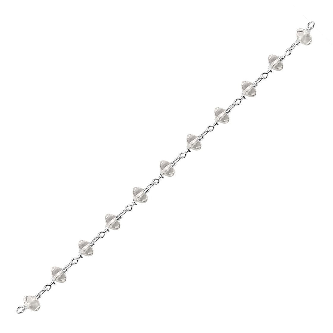 CHSF-237-CYQTZ Silver Overlay Beading & Extender Chain With Crystal Quartz Beads Bali Designs Inc 