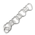 Wholesale interlinked circular ring chain jewelry connector crafted with silver overlay over copper featuring polished texture and professional artisan metal workmanship
