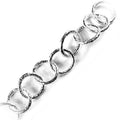 Wholesale interlinked round ring beading and extender chain crafted with silver overlay over copper featuring textured polished finish for jewelry manufacturing