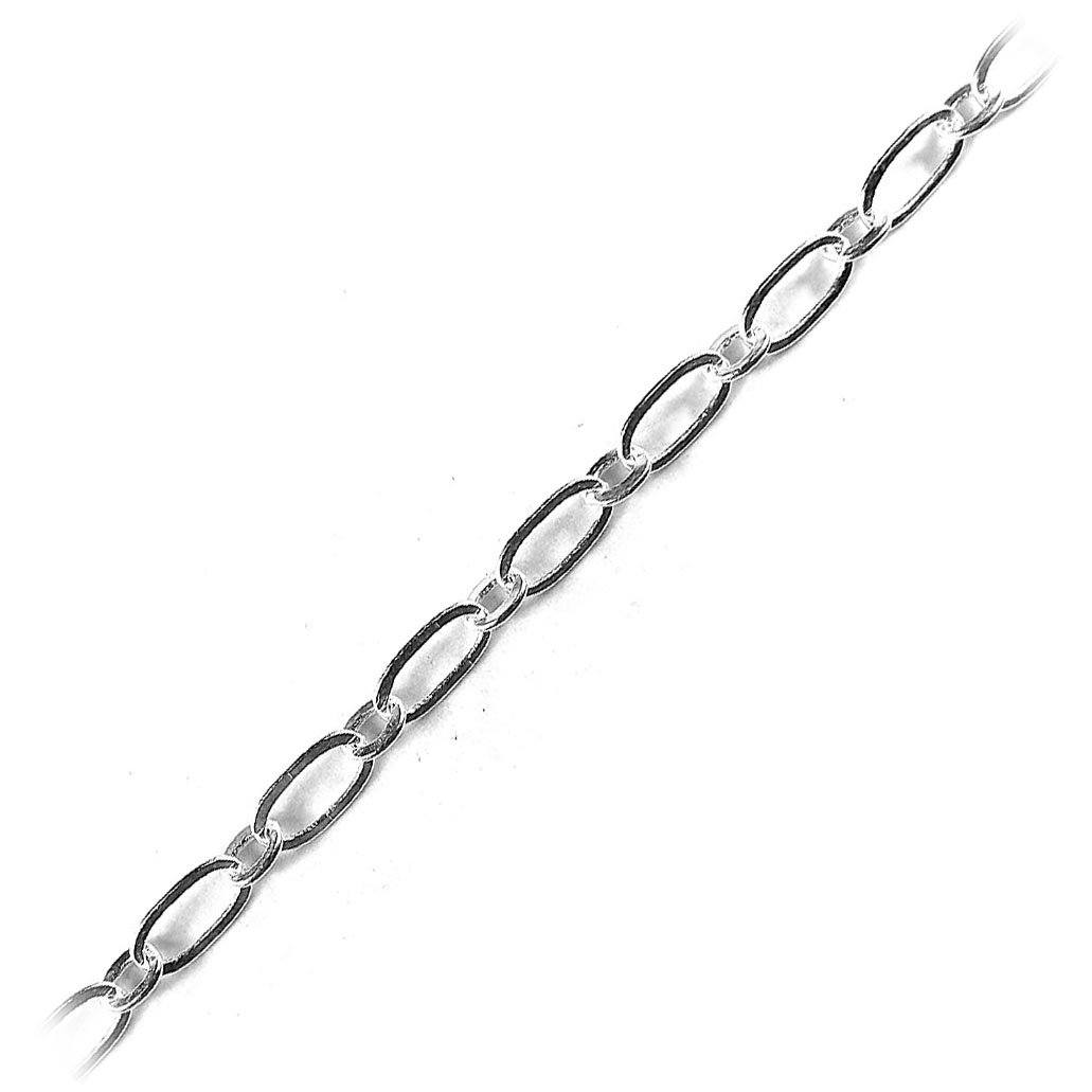 Wholesale fine oval link beading and extender chain crafted with silver overlay over copper featuring polished finish and consistent link structure for jewelry manufacturing