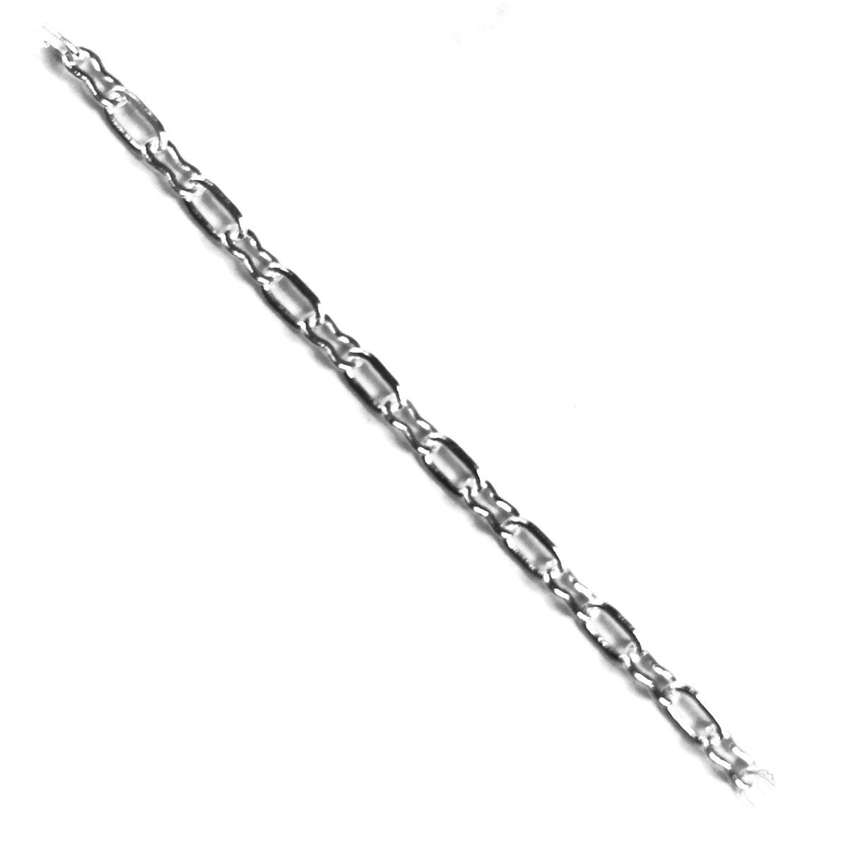 Wholesale fine elongated link beading and extender chain crafted with silver overlay over copper featuring polished finish and slim uniform link construction