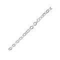 Wholesale oval link beading and extender chain crafted with silver overlay over copper featuring polished finish and uniform oval-shaped links