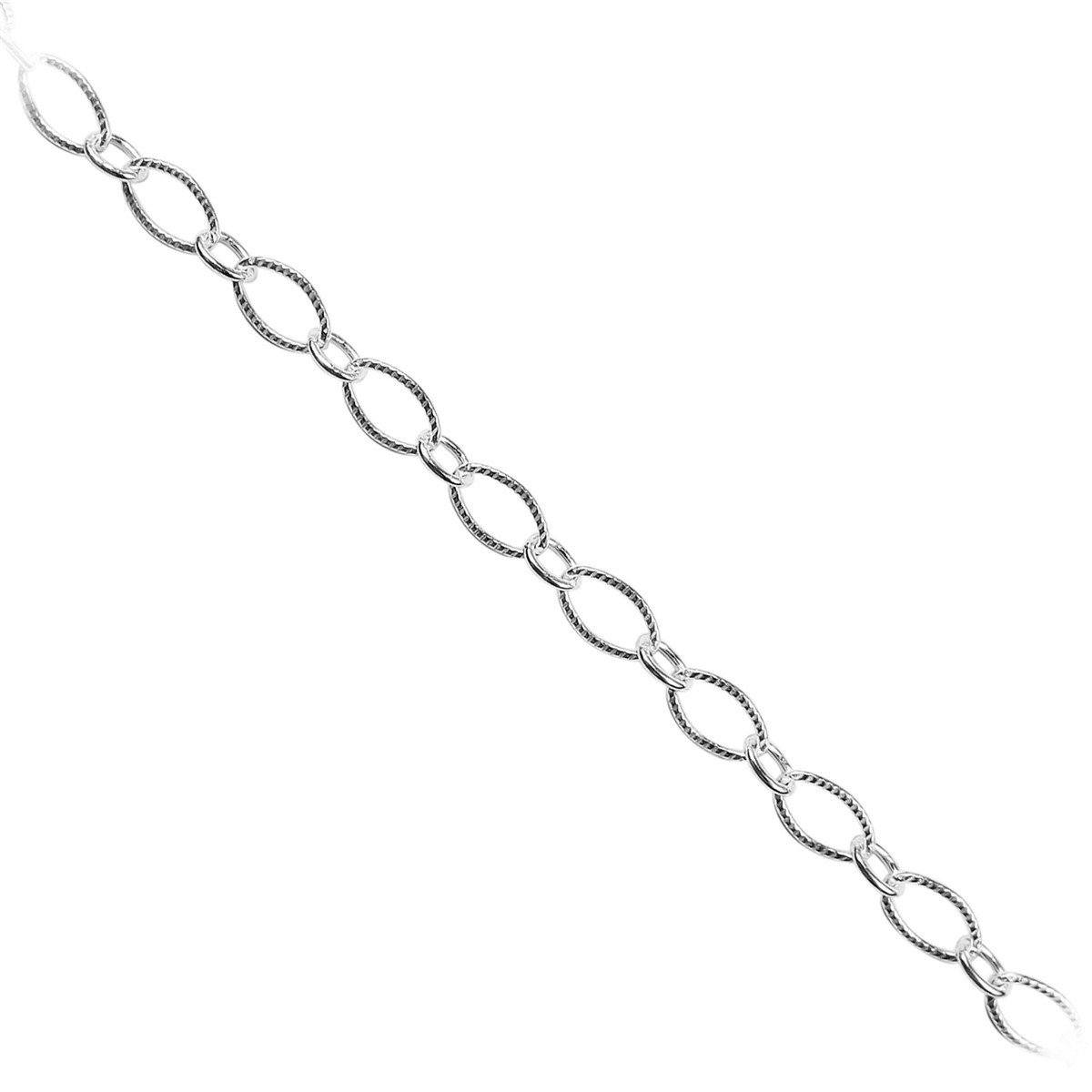 Silver Overlay Over Copper Beading & Extender Chain Big Oval-9MM X 5MM Small Oval-5MM X 4MM sold as per foot for wholesale jewelry manufacturing and bulk design use