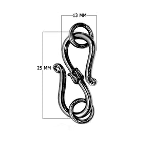 Black Rhodium Overlay Over Copper Designer Hook Clasp Handcrafted In India For Jewelry Making