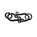 CR-111-24MM Black Rhodium Overlay ''S'' Hook Beads Bali Designs Inc 