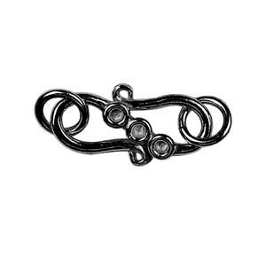 CR-111-24MM Black Rhodium Overlay ''S'' Hook Beads Bali Designs Inc 