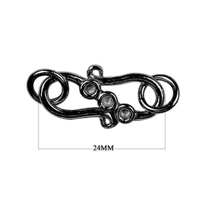 CR-111-24MM Black Rhodium Overlay ''S'' Hook Beads Bali Designs Inc 