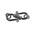 Black rhodium overlay over copper designer hook clasp handcrafted in India for wholesale jewelry making