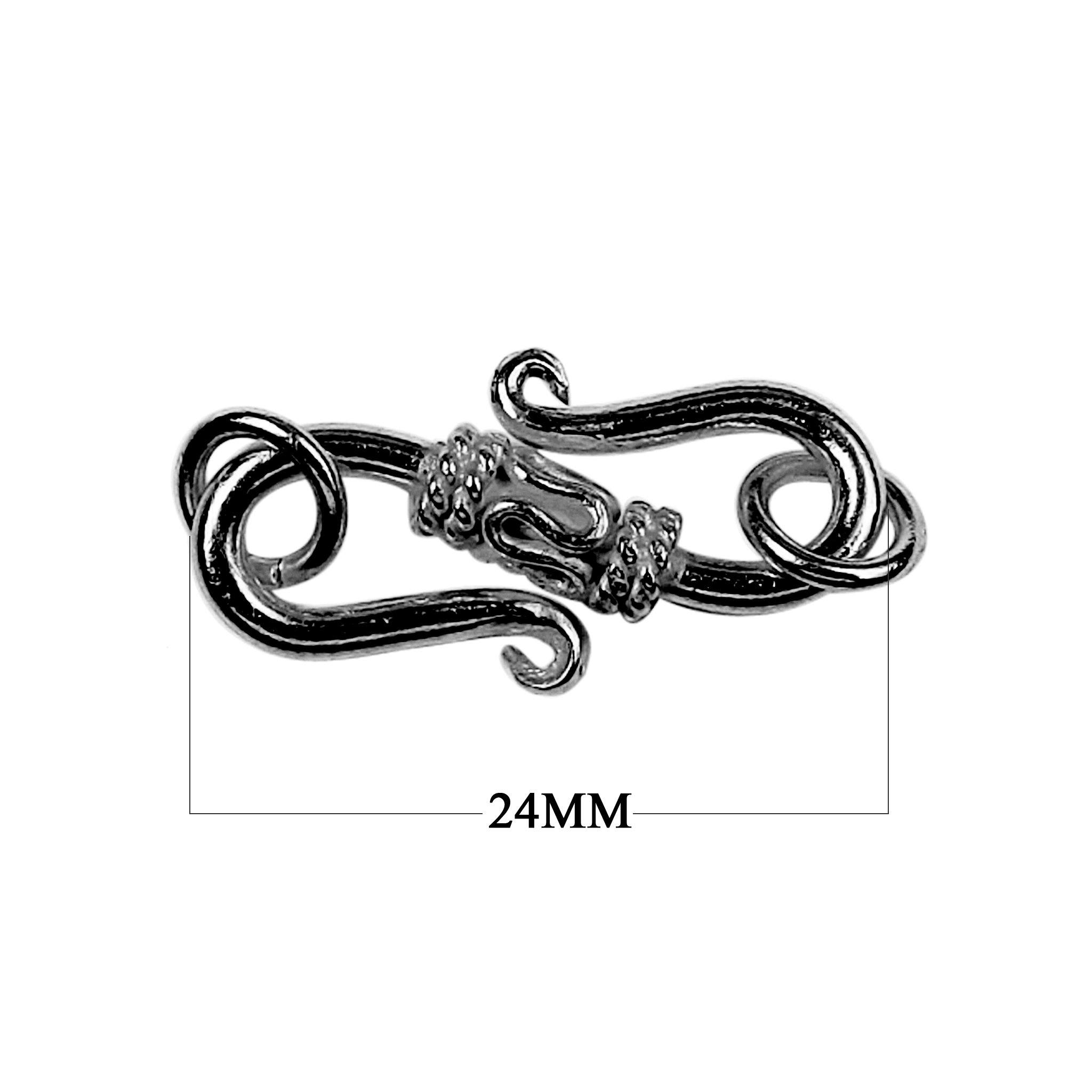 Black rhodium overlay over copper designer hook clasp handcrafted in India for wholesale jewelry making