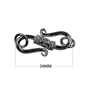 Black rhodium overlay over copper designer hook clasp handcrafted in India for wholesale jewelry making