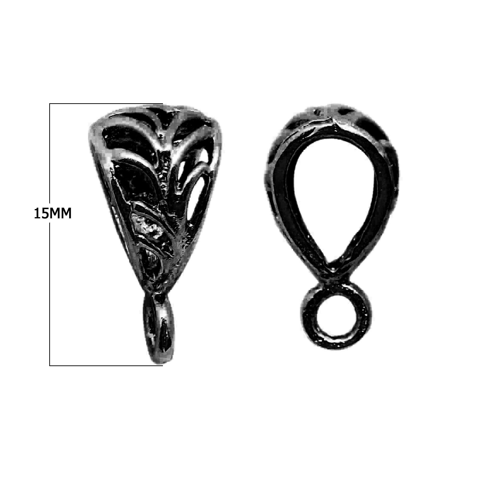 CR-120 Black Rhodium Overlay Pendant Bail Beads Bali Designs Inc 