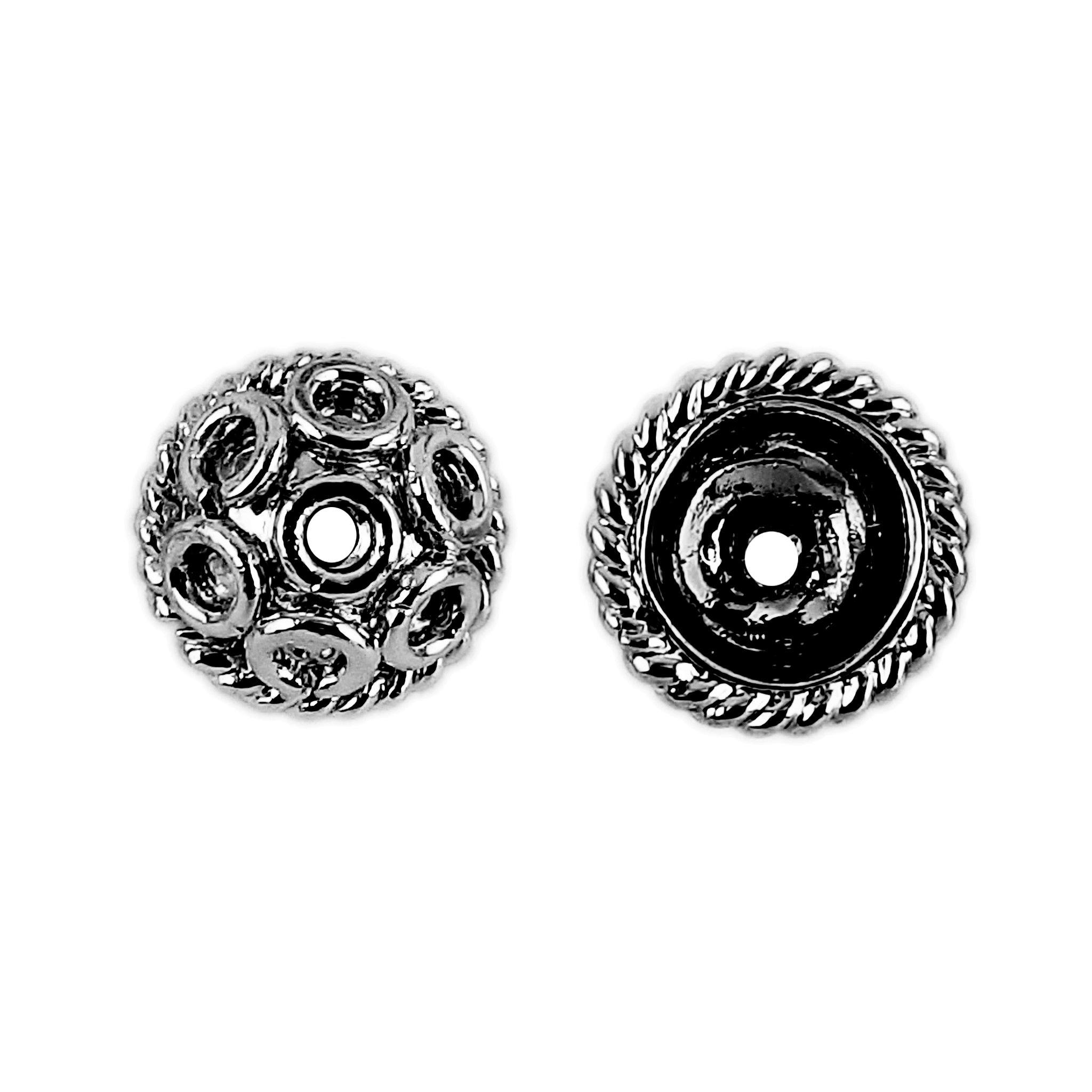 CR-132 Black Rhodium Overlay Bead Cap Beads Bali Designs Inc 