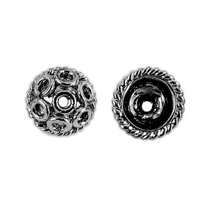 CR-132 Black Rhodium Overlay Bead Cap Beads Bali Designs Inc 
