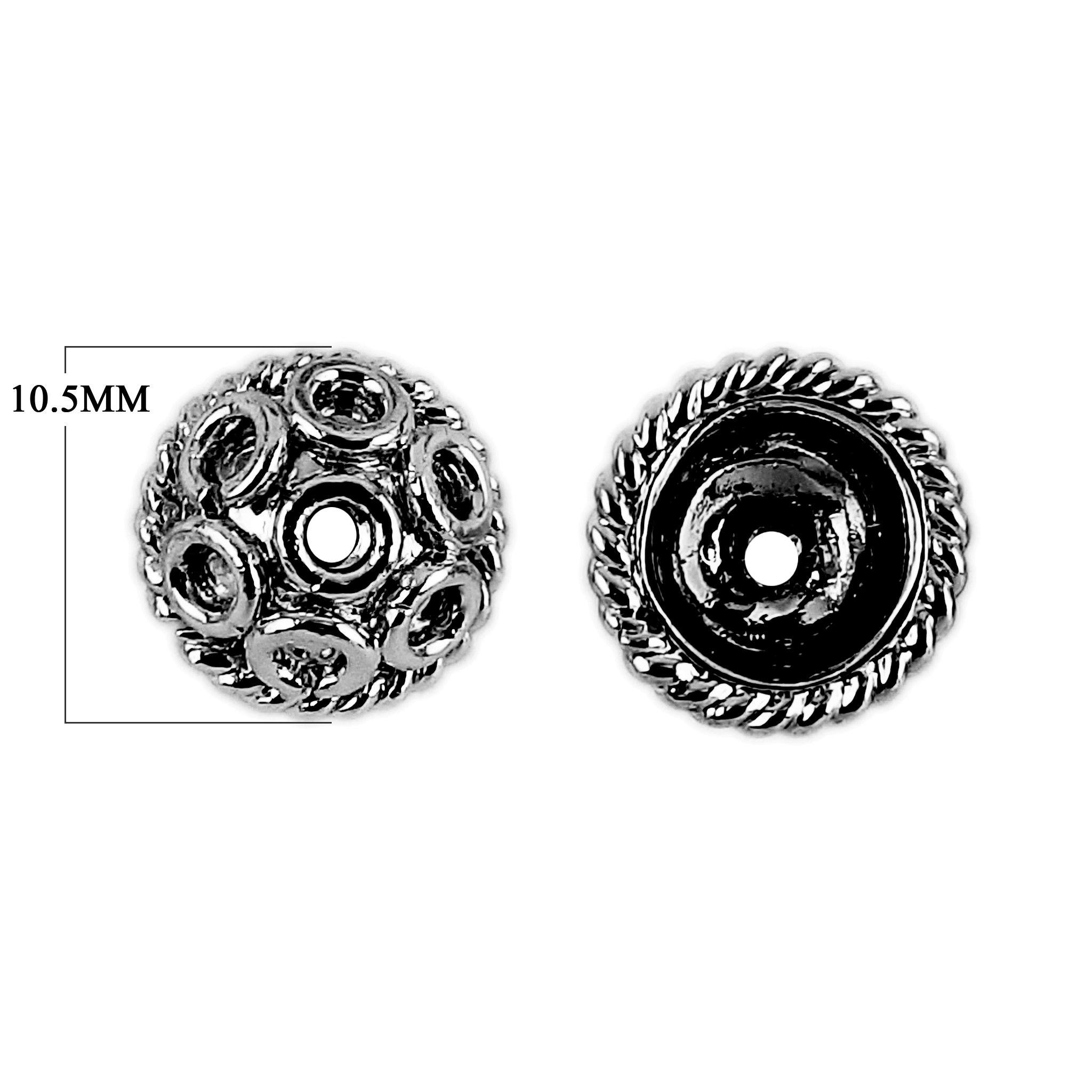 CR-132 Black Rhodium Overlay Bead Cap Beads Bali Designs Inc 