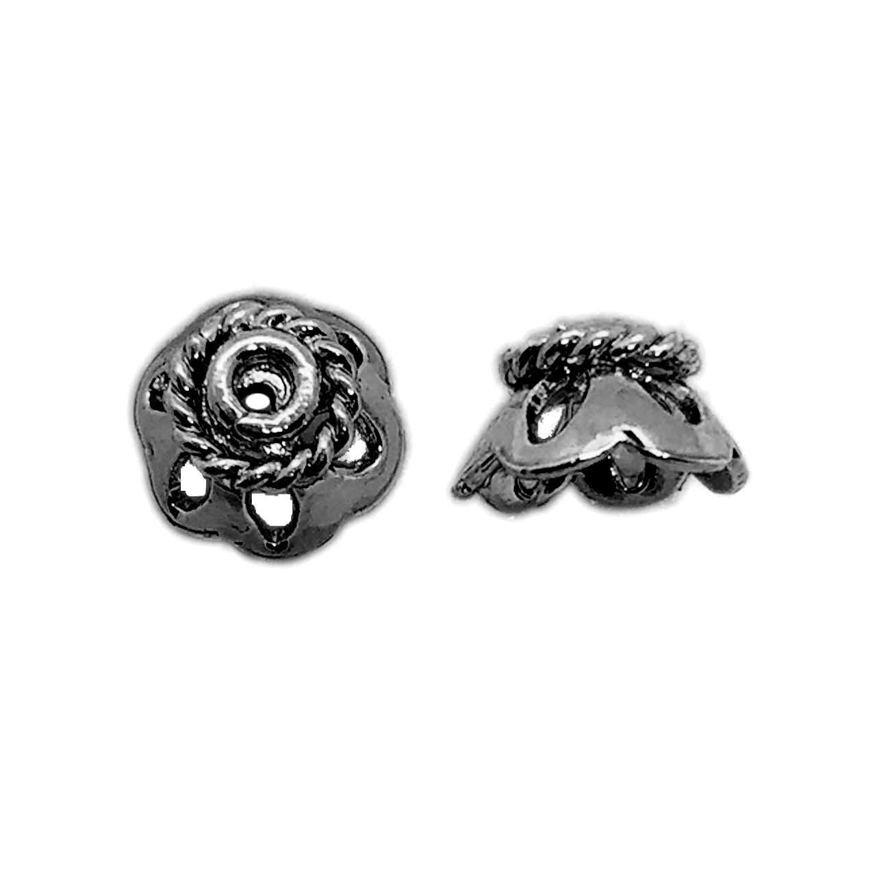 CR-133 Black Rhodium Overlay Bead Cap Beads Bali Designs Inc 