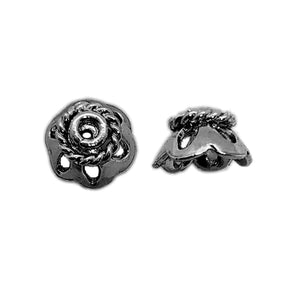 CR-133 Black Rhodium Overlay Bead Cap Beads Bali Designs Inc 