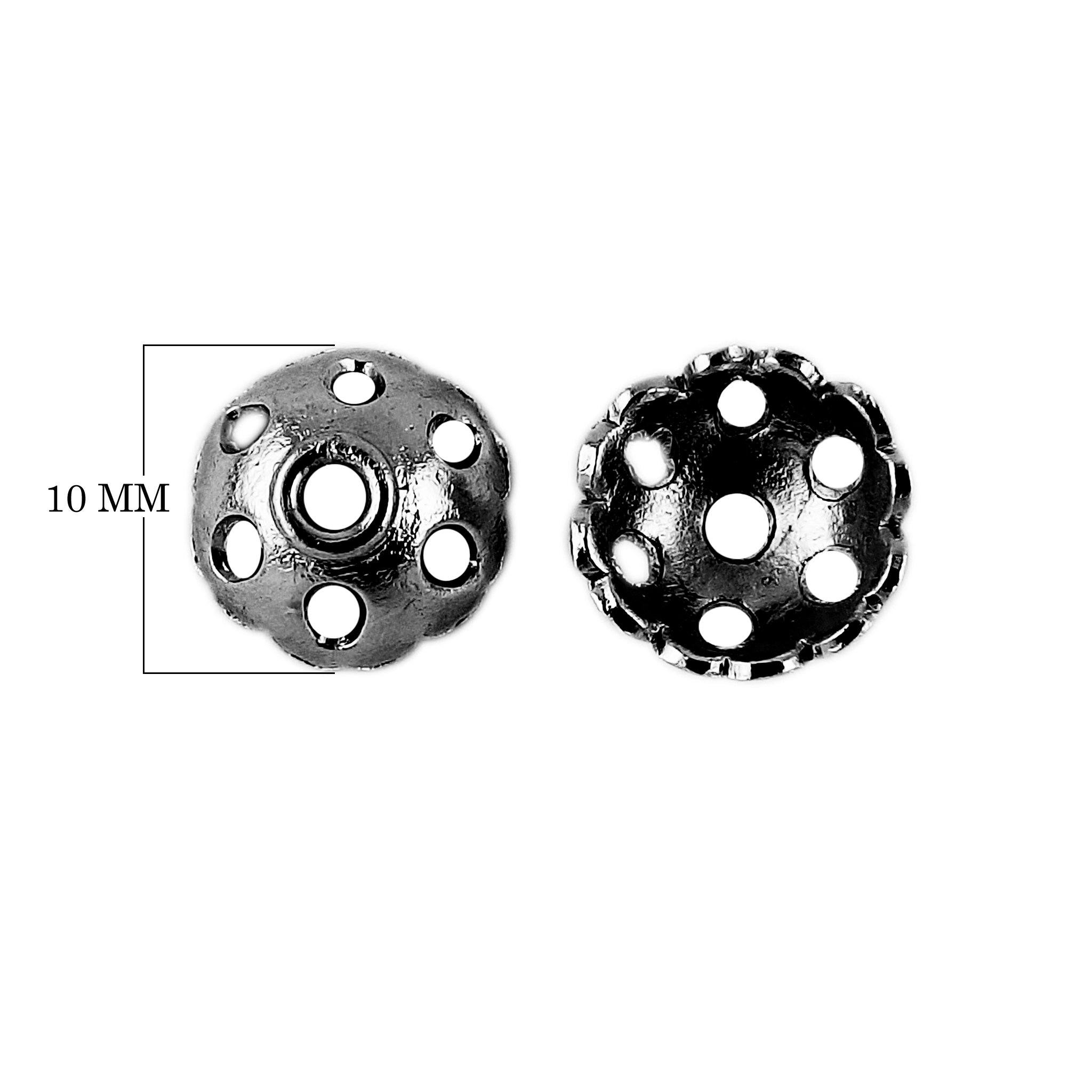 CR-135 Black Rhodium Overlay Bead Cap Beads Bali Designs Inc 