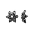 Black Rhodium Overlay Over Copper five petal floral bead cap 12mm handcrafted in India with raised dot design