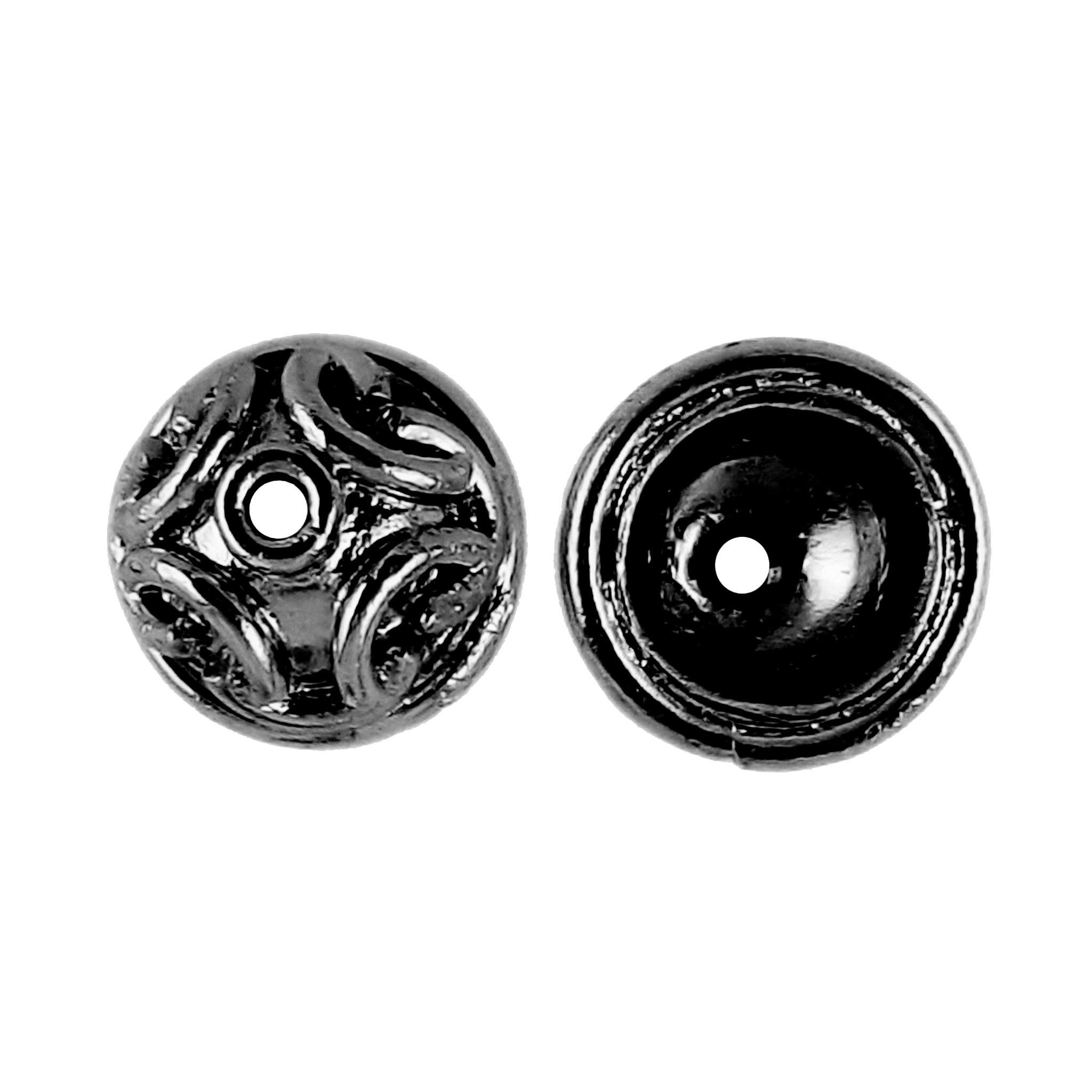 CR-144 Black Rhodium Overlay Bead Cap Beads Bali Designs Inc 