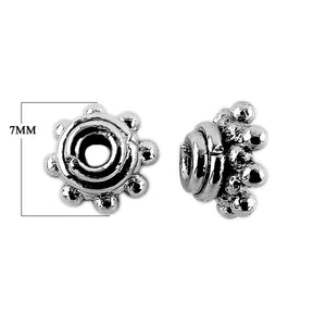 Black Rhodium Overlay Over Copper handcrafted spacer bead from India with polished circular decorative design for jewelry manufacturing