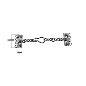 CR-178-4H Black Rhodium Overlay Multi Strand Clasp With 4 Holes Beads Bali Designs Inc 