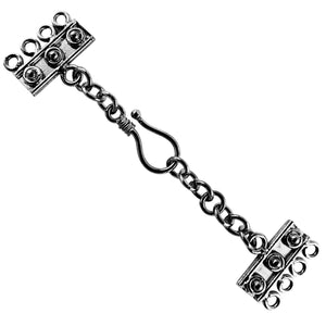 CR-178-4H Black Rhodium Overlay Multi Strand Clasp With 4 Holes Beads Bali Designs Inc 