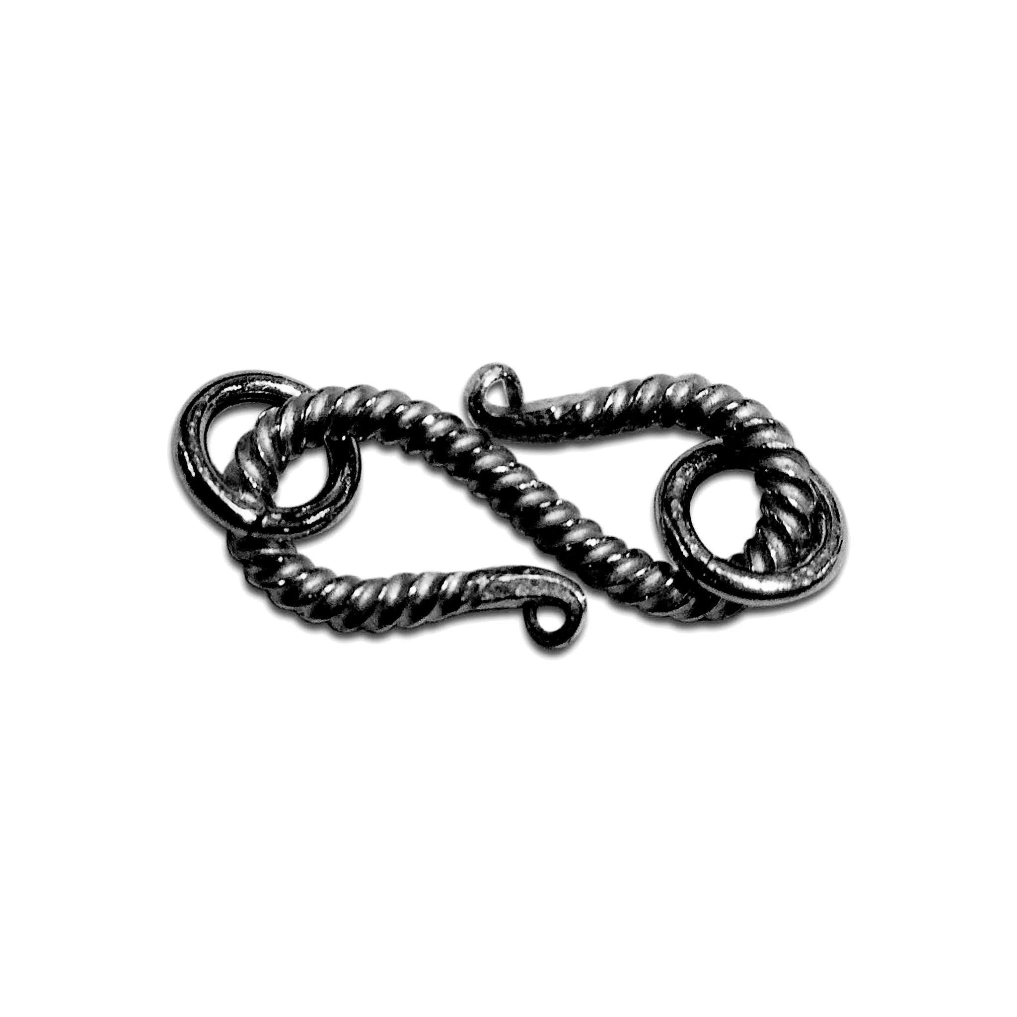 CR-194-H Black Rhodium Overlay ''S'' Hook Beads Bali Designs Inc 
