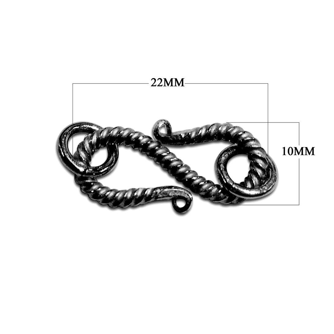 CR-194-H Black Rhodium Overlay ''S'' Hook Beads Bali Designs Inc 
