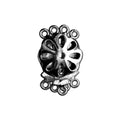 CR-195 Black Rhodium Overlay Multi Strand Clasp With 4 Holes Beads Bali Designs Inc 