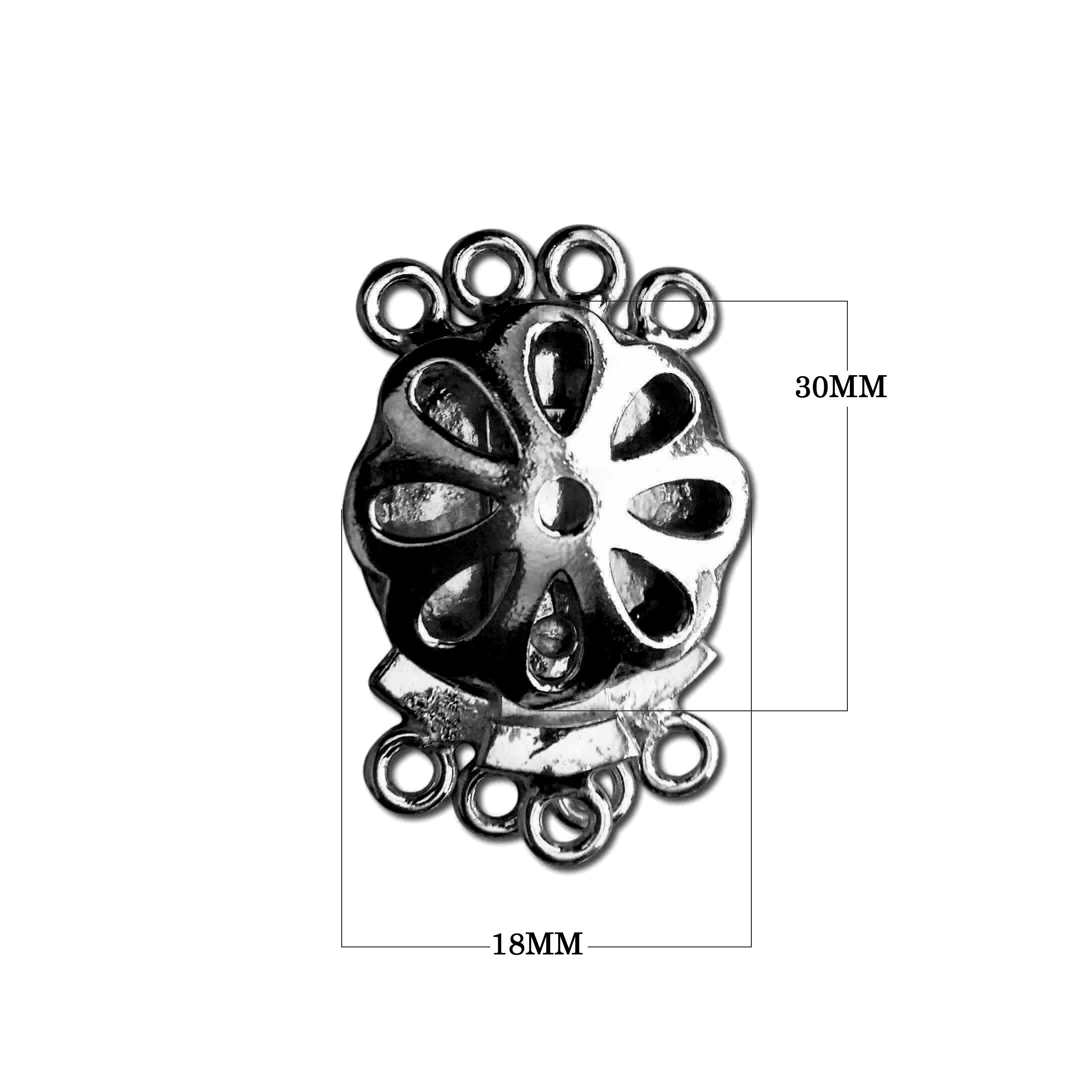 CR-195 Black Rhodium Overlay Multi Strand Clasp With 4 Holes Beads Bali Designs Inc 