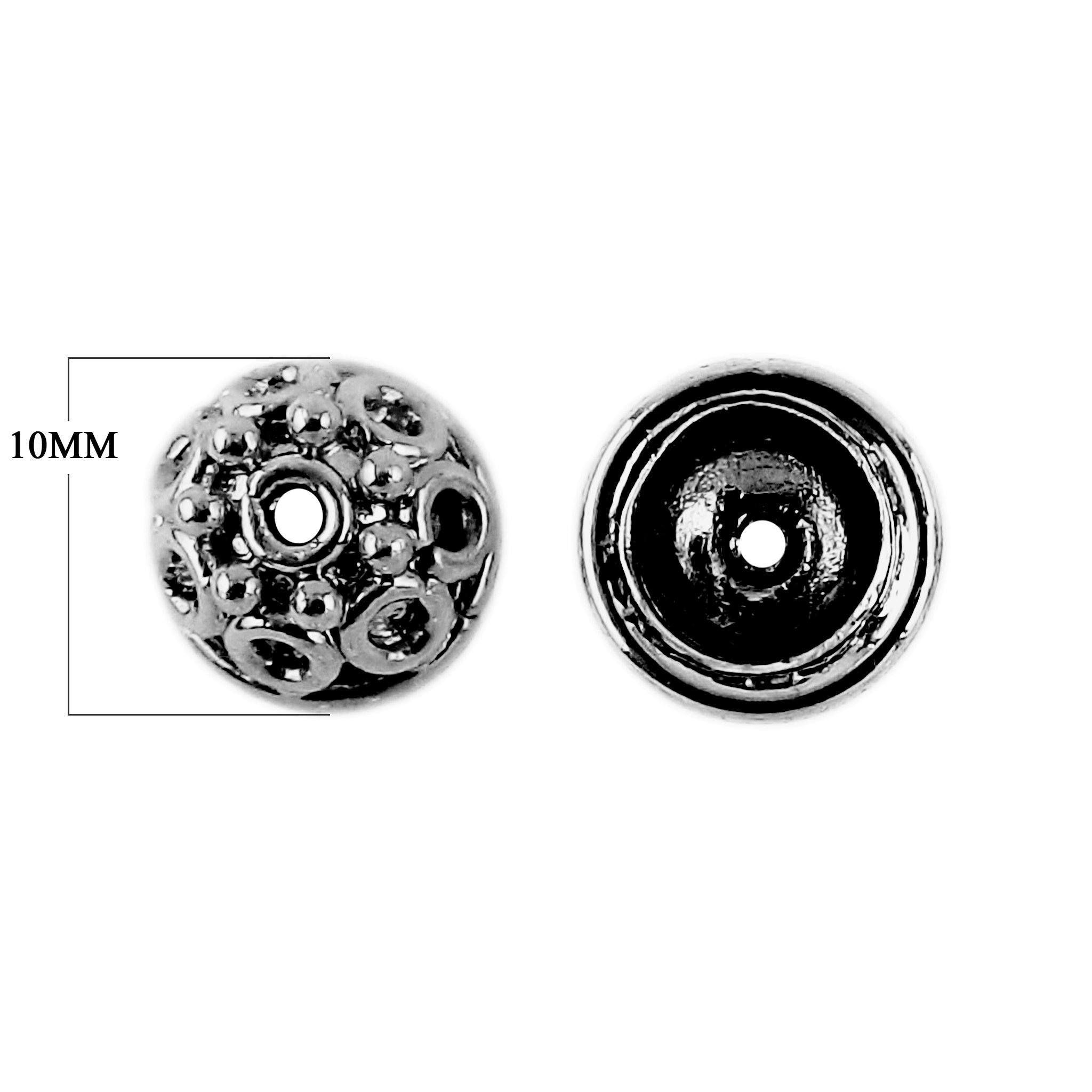 CR-199 Black Rhodium Overlay Bead Cap Beads Bali Designs Inc 