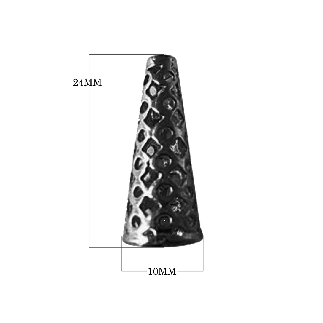 CR-211 Black Rhodium Overlay Cone Beads Bali Designs Inc 