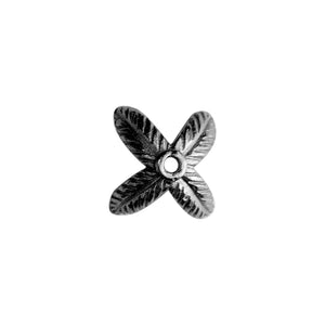 Black Rhodium Overlay Over Copper handcrafted floral spacer jewelry component from India