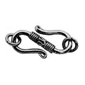 Black Rhodium Overlay Over Copper handcrafted S-Hook clasp jewelry component from India