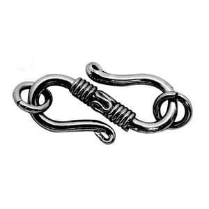 Black Rhodium Overlay Over Copper handcrafted S-Hook clasp jewelry component from India