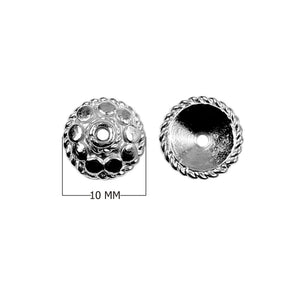 Black Rhodium Overlay Over Copper handcrafted dome bead cap jewelry component from India