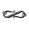 Black Rhodium Overlay Over Copper handcrafted decorative S-hook clasp jewelry component from India