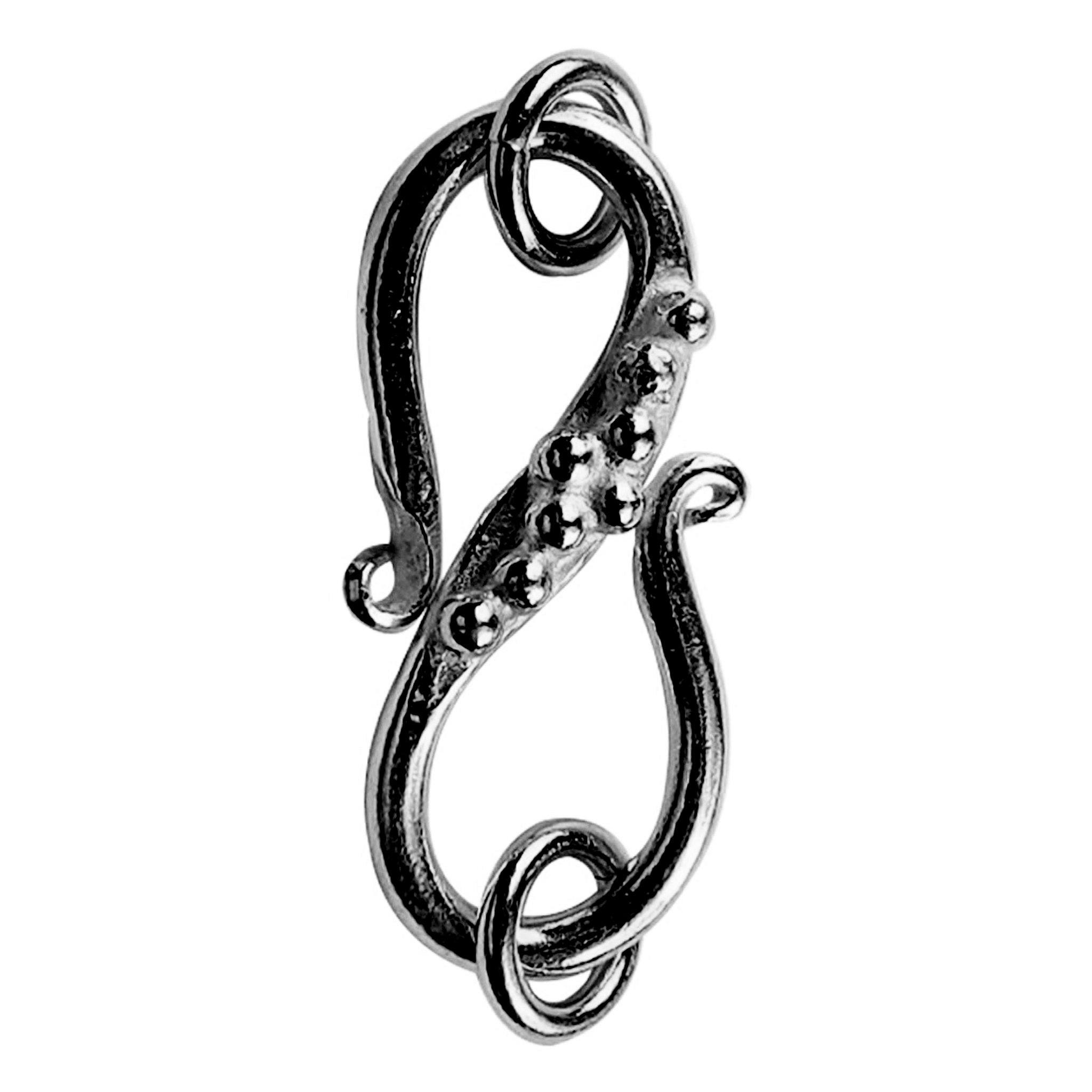 CR-226 Black Rhodium Overlay 'S' Hook Beads Bali Designs Inc 