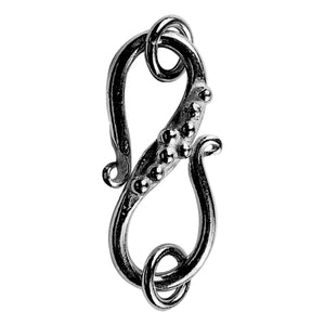 CR-226 Black Rhodium Overlay 'S' Hook Beads Bali Designs Inc 