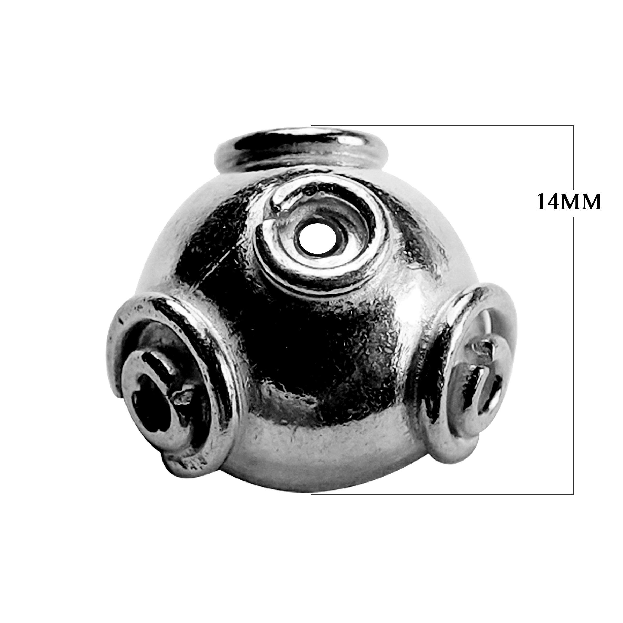 CR-227 Black Rhodium Overlay Bead Cap Beads Bali Designs Inc 