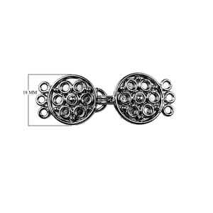 CR-231 Black Rhodium Overlay Multi Strand Clasp With 3 Hole Beads Bali Designs Inc 