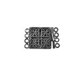 CR-249 Black Rhodium Overlay Multi Strand Clasp With 4 Holes Beads Bali Designs Inc 