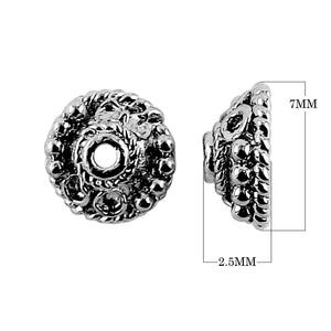 Black Rhodium Overlay Over Copper ornate bead cap handcrafted in India for jewelry making