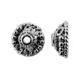 Black Rhodium Overlay Over Copper ornate bead cap handcrafted in India for jewelry making