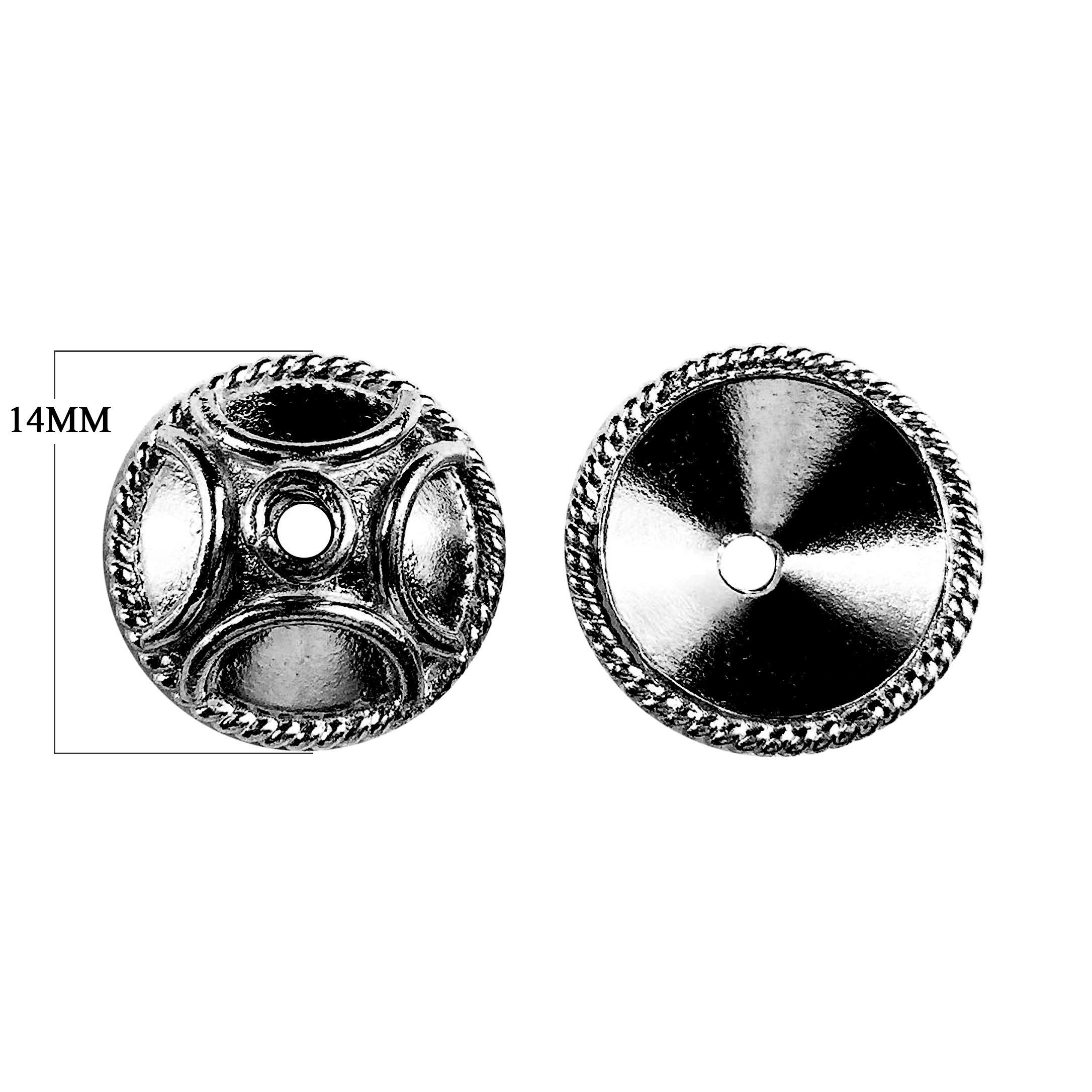 Black Rhodium Overlay Over Copper bead cap handcrafted in India for wholesale jewelry use
