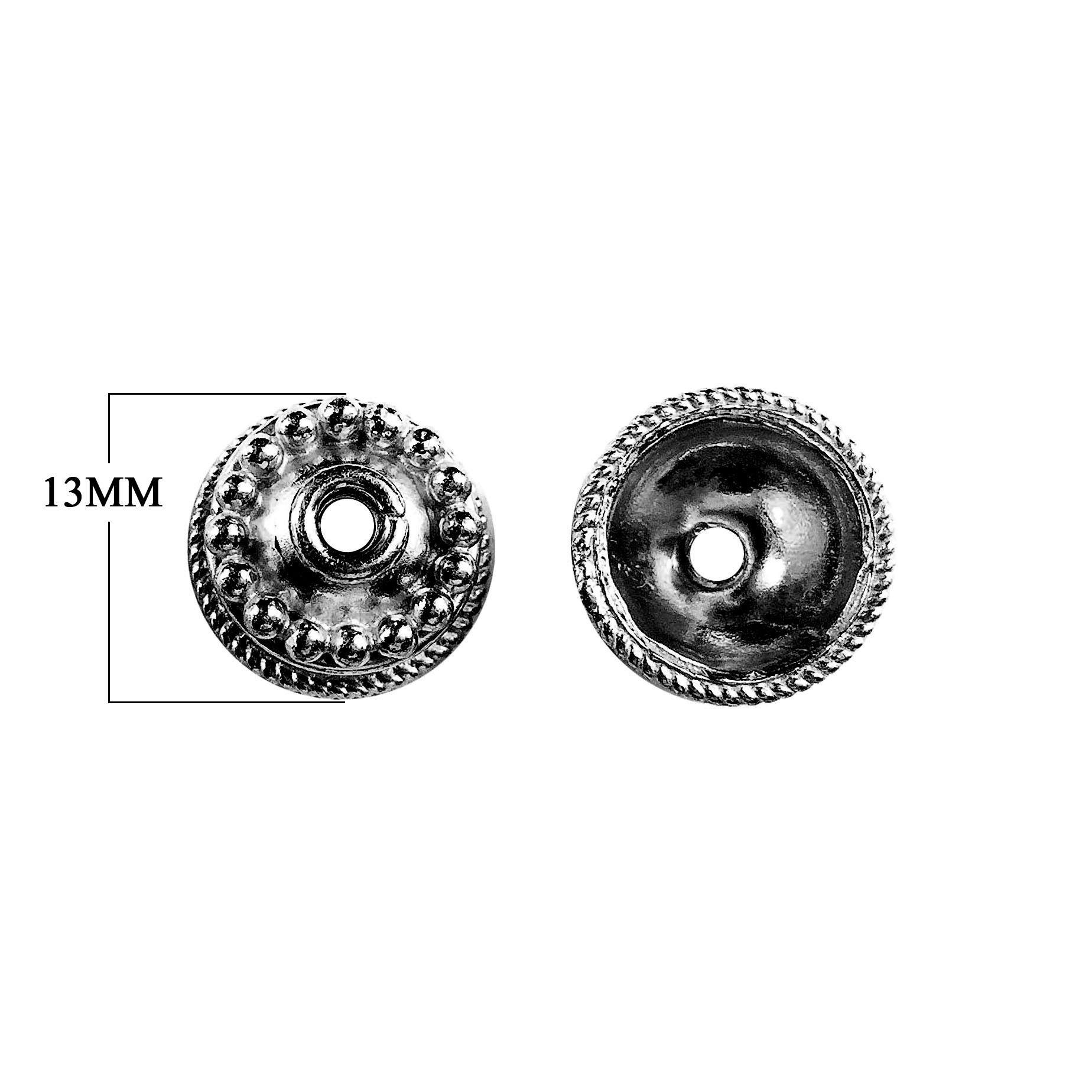 CR-330 Black Rhodium Overlay Bead Cap Beads Bali Designs Inc 