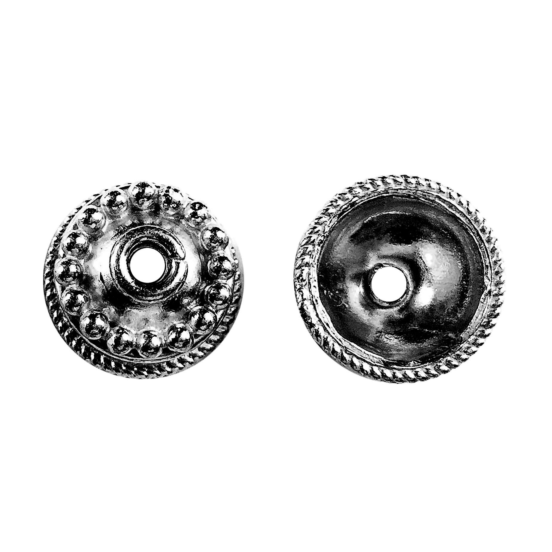 CR-330 Black Rhodium Overlay Bead Cap Beads Bali Designs Inc 