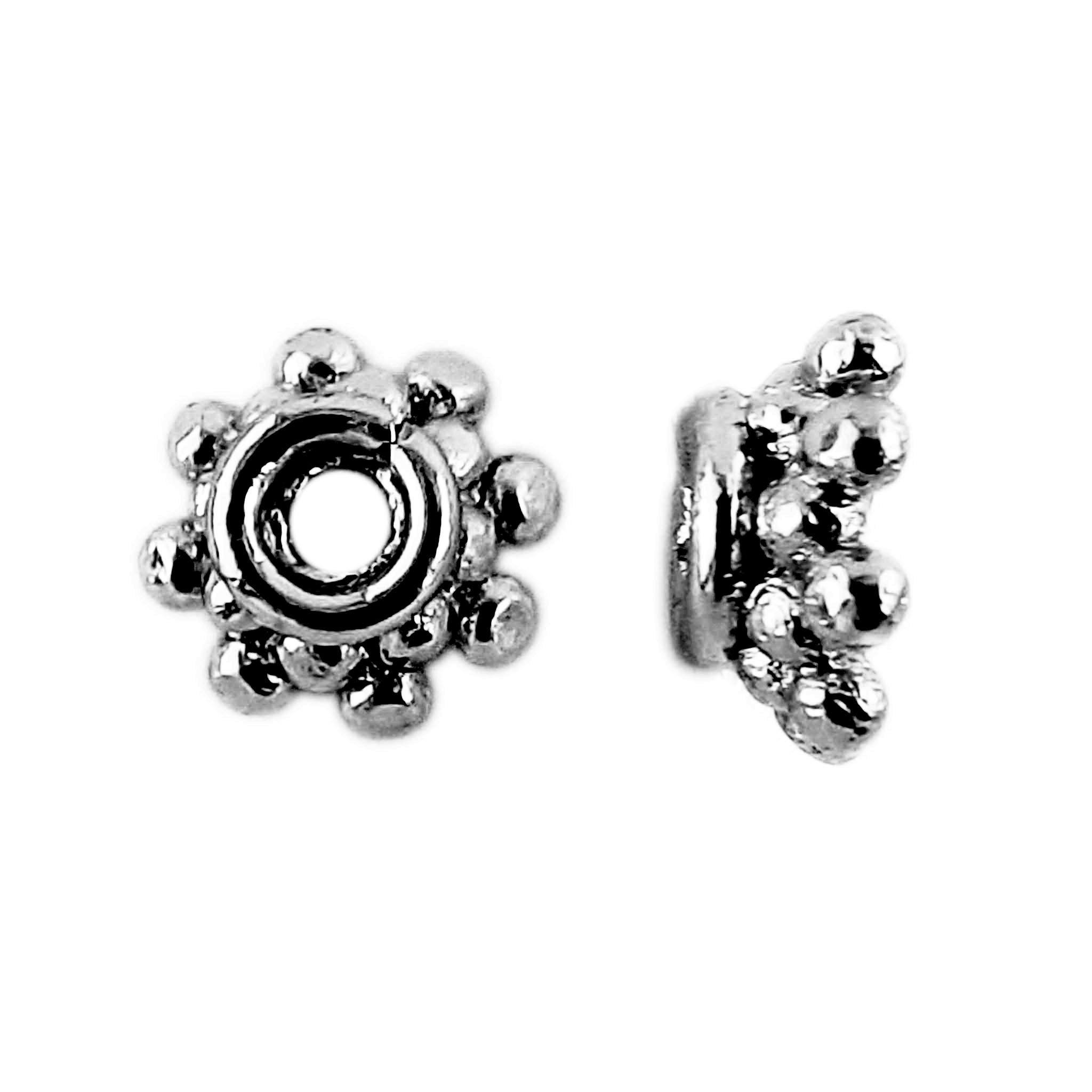 Black Rhodium Overlay Over Copper decorative bead cap handcrafted in India for wholesale jewelry use